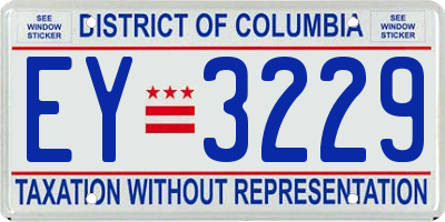 DC license plate EY3229