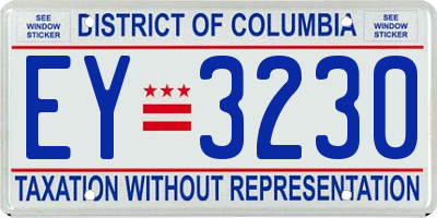 DC license plate EY3230