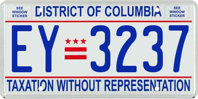 DC license plate EY3237