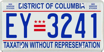 DC license plate EY3241