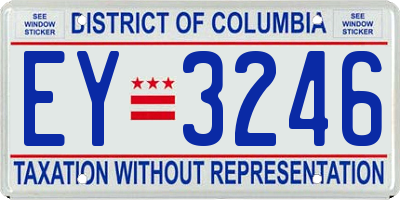 DC license plate EY3246