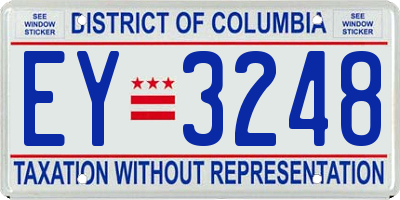 DC license plate EY3248