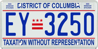 DC license plate EY3250