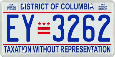 DC license plate EY3262