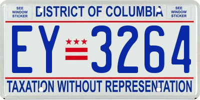 DC license plate EY3264