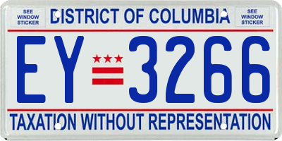 DC license plate EY3266