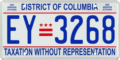 DC license plate EY3268