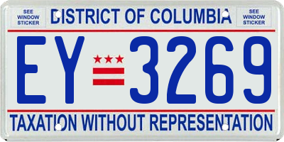 DC license plate EY3269