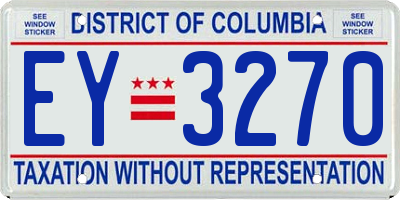 DC license plate EY3270