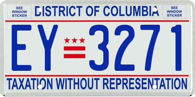 DC license plate EY3271