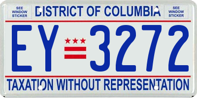 DC license plate EY3272