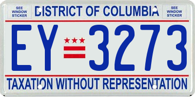 DC license plate EY3273