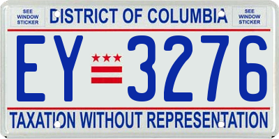 DC license plate EY3276