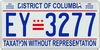 DC license plate EY3277