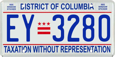 DC license plate EY3280