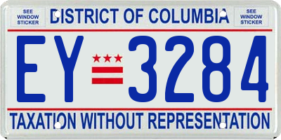 DC license plate EY3284