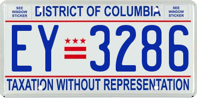 DC license plate EY3286