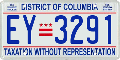 DC license plate EY3291