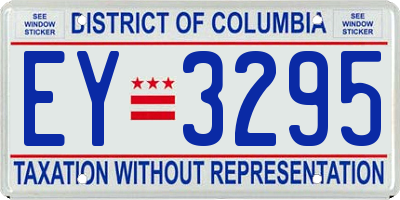 DC license plate EY3295