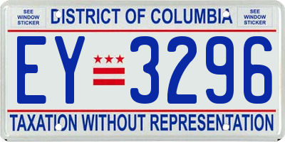 DC license plate EY3296