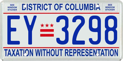 DC license plate EY3298