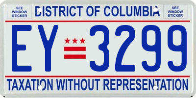 DC license plate EY3299