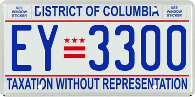 DC license plate EY3300