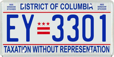 DC license plate EY3301