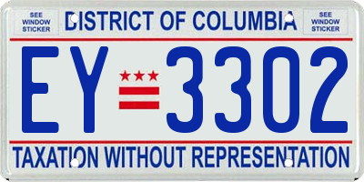 DC license plate EY3302