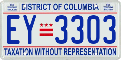 DC license plate EY3303