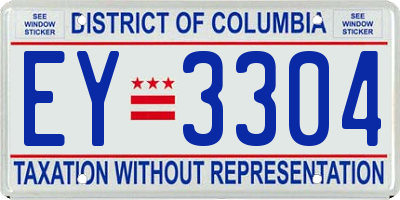 DC license plate EY3304