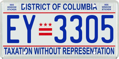 DC license plate EY3305