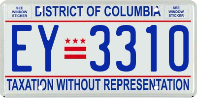 DC license plate EY3310