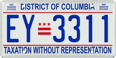 DC license plate EY3311