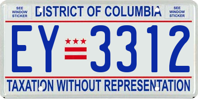 DC license plate EY3312