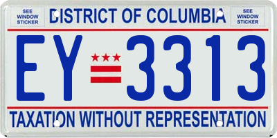 DC license plate EY3313