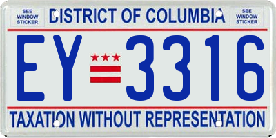 DC license plate EY3316