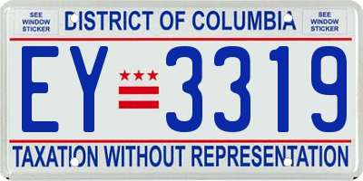 DC license plate EY3319