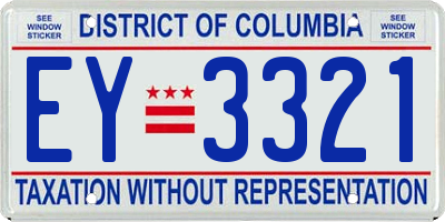 DC license plate EY3321