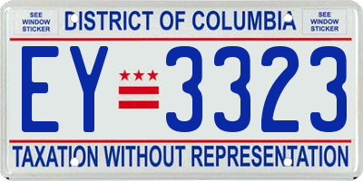 DC license plate EY3323