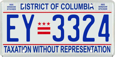 DC license plate EY3324