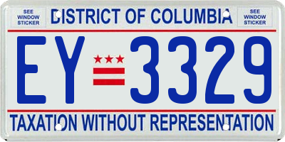 DC license plate EY3329