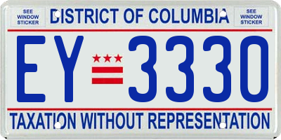 DC license plate EY3330