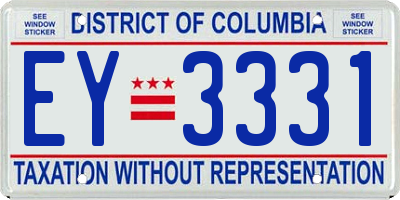 DC license plate EY3331