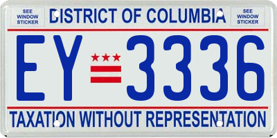 DC license plate EY3336