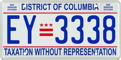 DC license plate EY3338