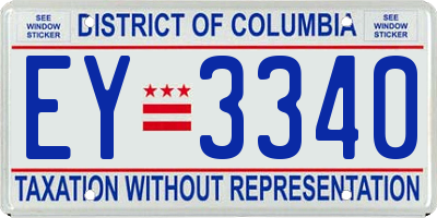 DC license plate EY3340