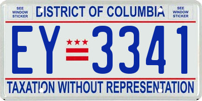 DC license plate EY3341