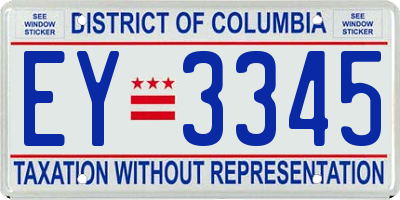 DC license plate EY3345