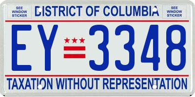 DC license plate EY3348